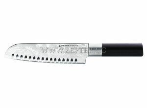 Нож "Сантоку" с черной ручкой