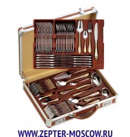 Алюминиевый чемодан для столовых приборов с коричневыми вкладышами, LB-712-KK-BRN,  Zepter/Цептер