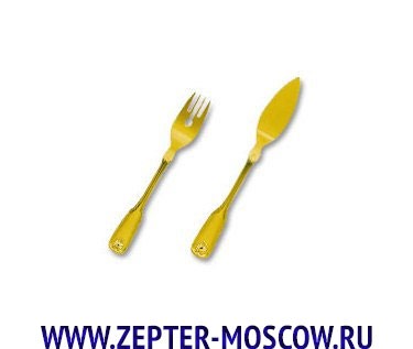 Венус - Набор столовых приборов для рыбы на 6 персон позолоч. (12 пр.) Венус - Набор столовых приборов для рыбы на 6 персон позолоч. (12 пр.)